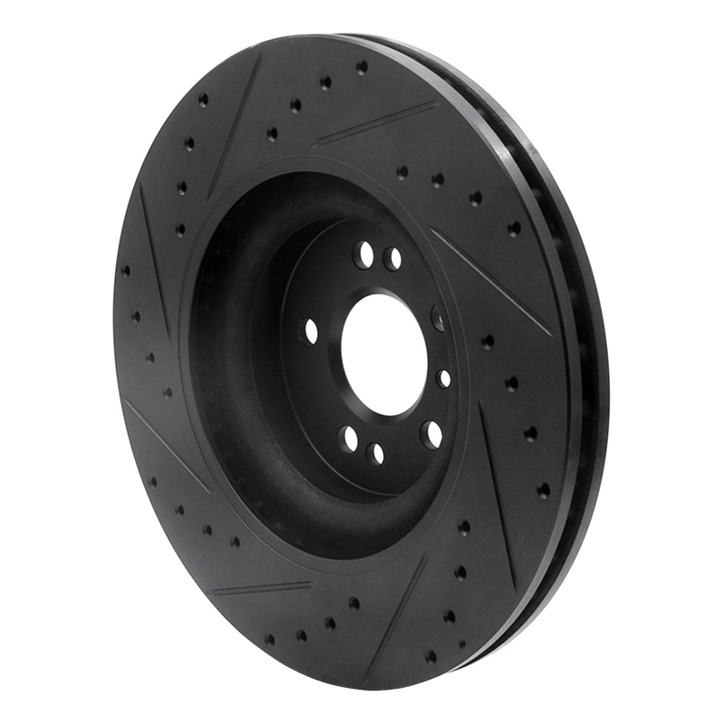 Mercedes-Benz R350 Brake Rotor (1) - Front Right - R1 Concepts - Drilled & Slotted - Black - `06-`12